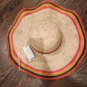 New Tory Burch striped straw hat